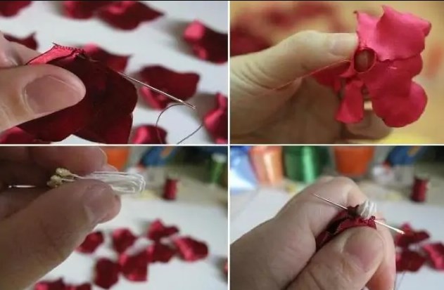 Как сделать простую розу из ленты (фото-инструкция)
