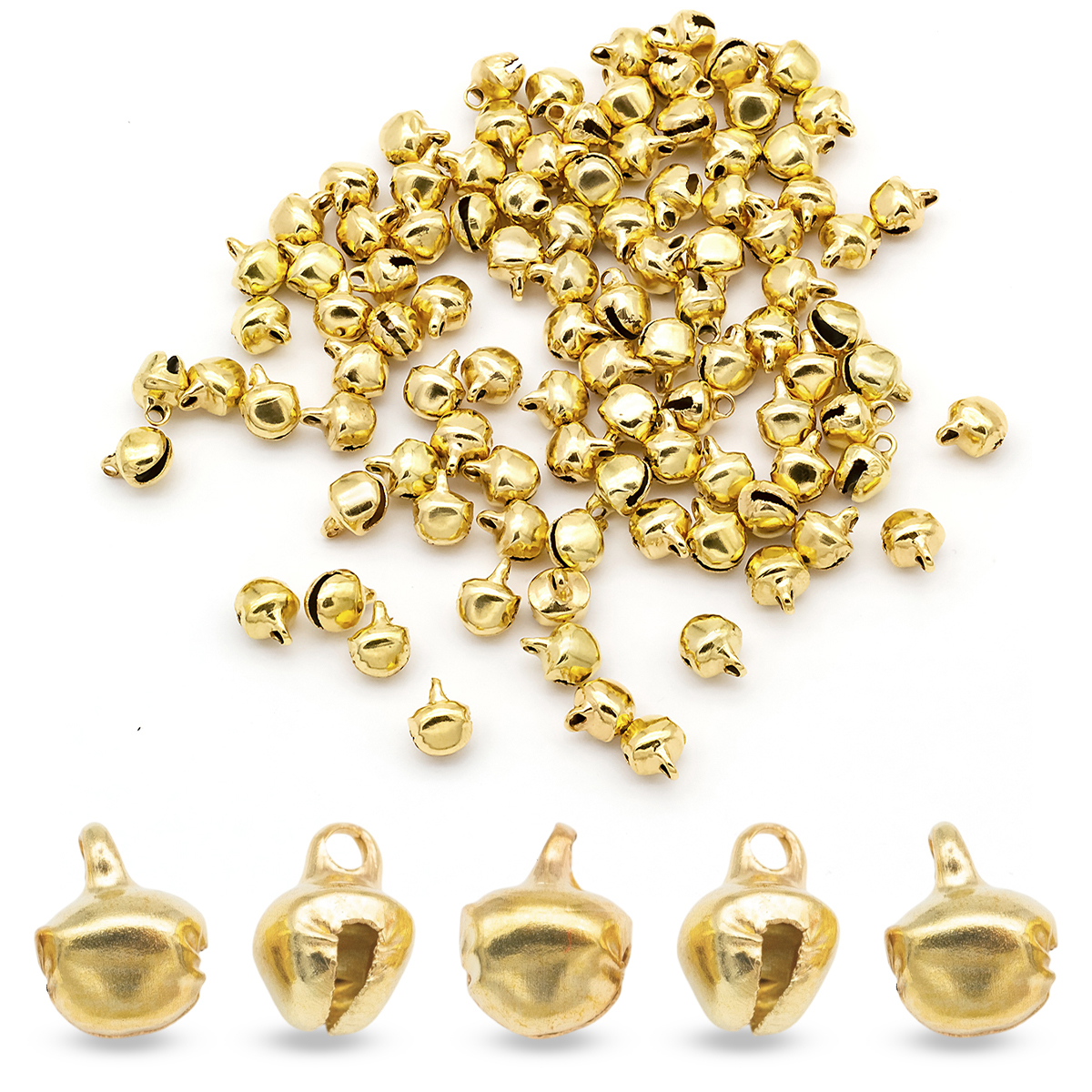 Кулони Підвіски Дзвіночки Залізні, Золото, 9.5х8х7мм, Отвір 1-2мм, близько 1000шт/упаковка (УТ100031731)