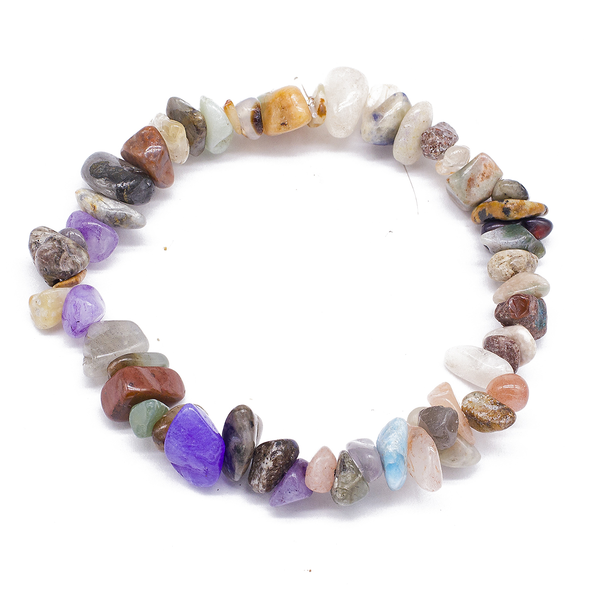 Браслет Унісекс з Намистин Натурального Кварцу Еластичний, 4.5-5см, Намистини 2-15мм, (УТ100032775)