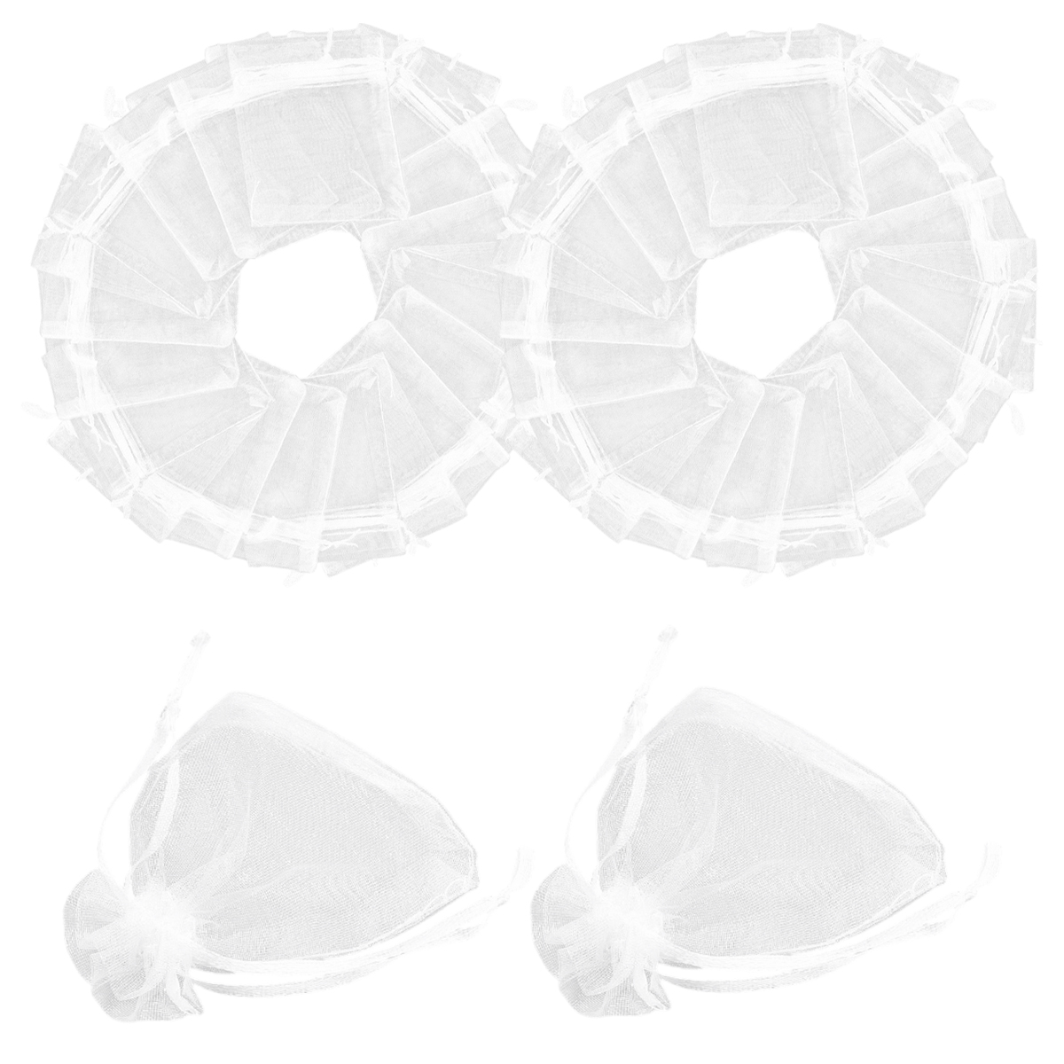 Подарочный Мешочек из Органзы, Прозрачный, Белый, 18x13см, (УТ100032885)