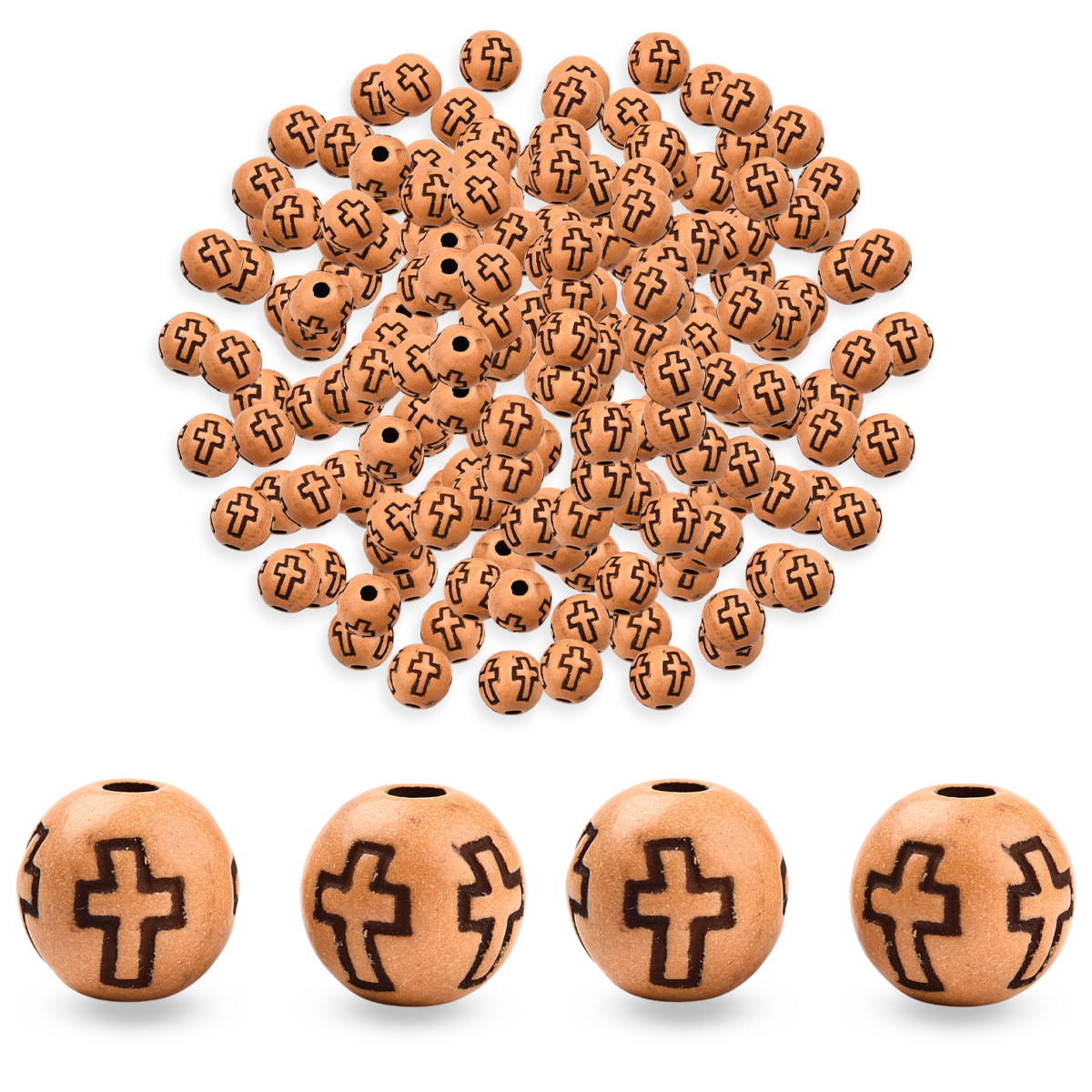 Бусины Акриловые под Дерево, Круглые, Коричневый, 8мм, Отв-тие 2мм, около 1800шт/500г, (УТ100033360)