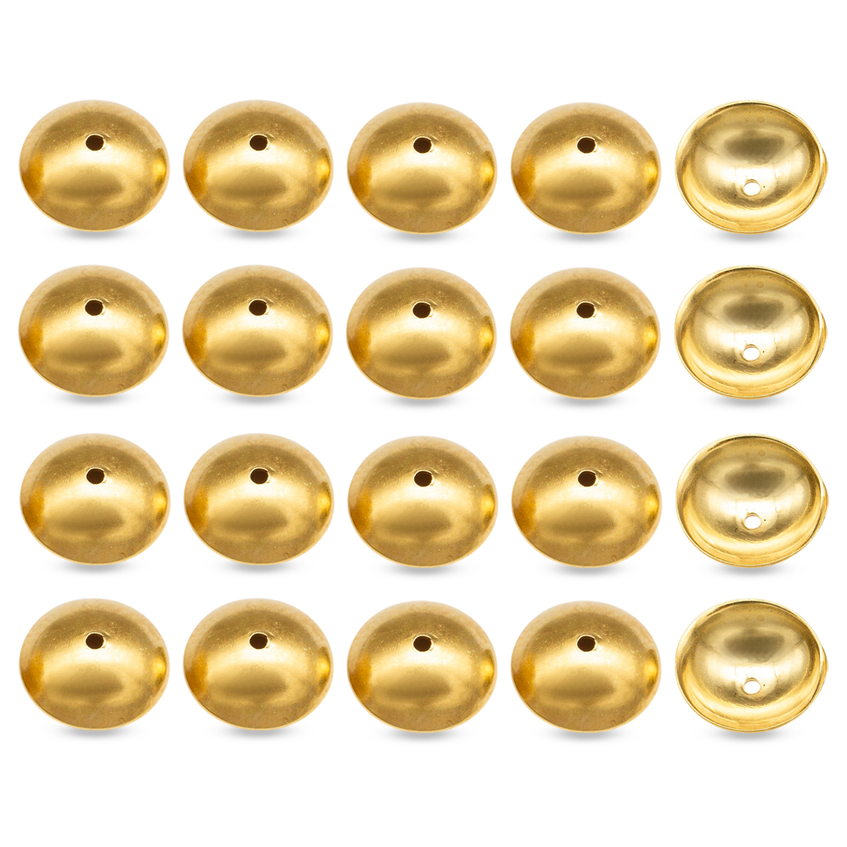 Шапочки для Бусин, Нержавіюча Сталь, Позолота 18К, 8х2.5мм, Отвір 1мм, (УТ100033431)