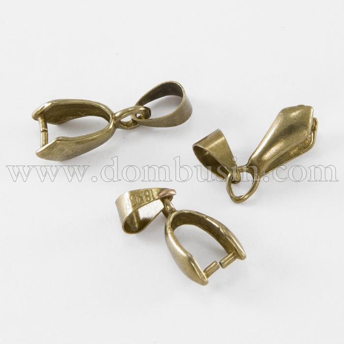 Тримач для кулонів, Латунь, Колір: Бронза, Розмір: 20х7х6мм, Отвір 4х6мм, (БА000000500)