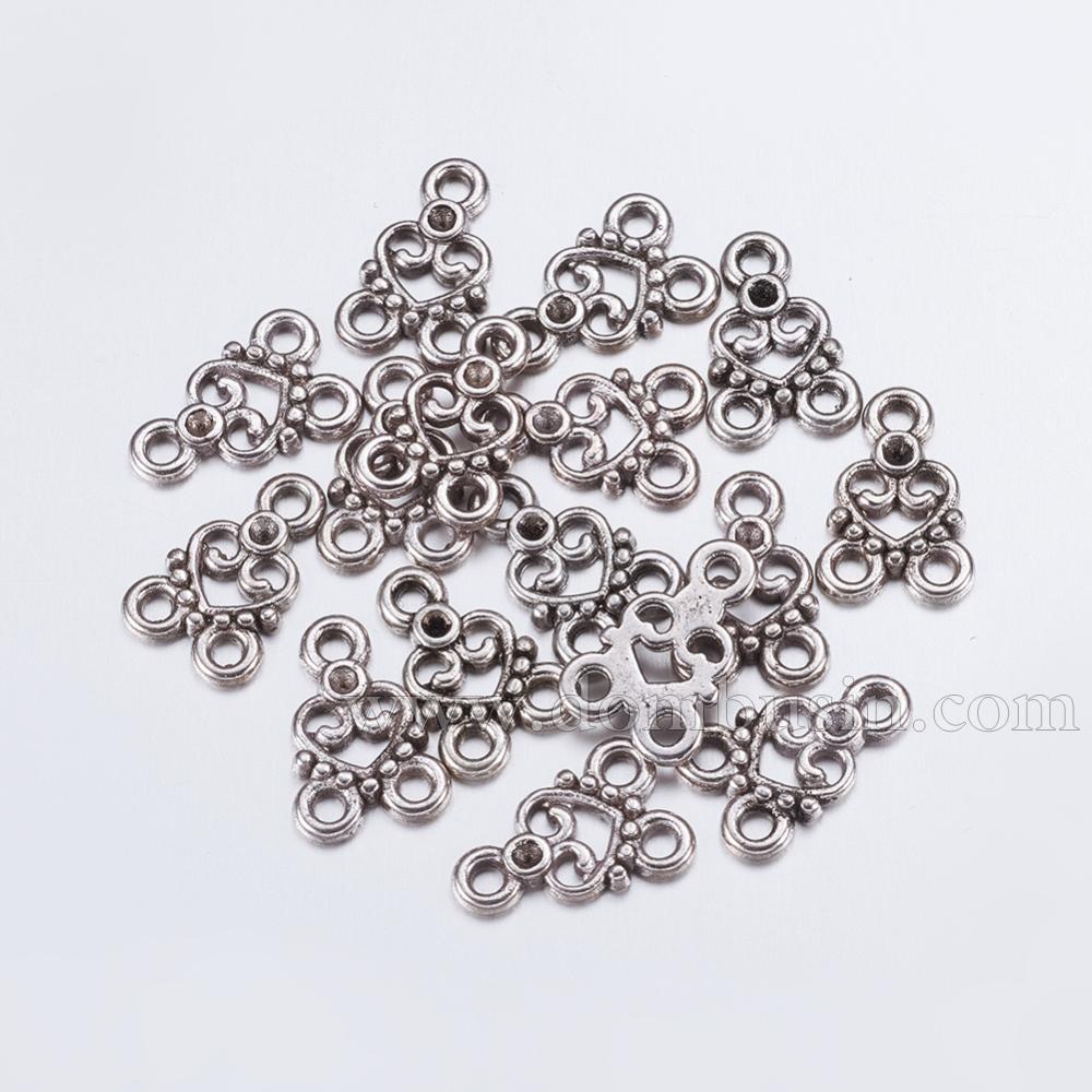 Конектор Серце Біжутерний сплав, 3 отвори, Колір: Античне Срібло, Розмір: 15x11х2мм, Отвір 2мм, Придатний під Стрази 1~2мм, (УТ000004999) Конектор Серце Біжутерний сплав, 3 отвори, Колір: Античне Срібло, Розмір: 15x11х2мм, Отвір 2мм, Придатний під Стрази 1~2мм, (УТ000004999)