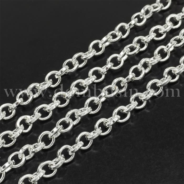 Ланцюг Якірне Плетіння, Залізо, Колір: Срібло, Ланка: Діаметр 5мм, Товщина 1 мм, (УТ000005759)