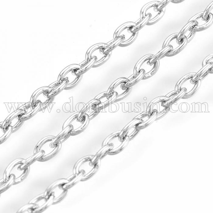 Ланцюг Якірне Плетіння, Залізо, Колір: Платина, Ланка: 3х2мм, Товщина 0.5мм, (УТ000005989)