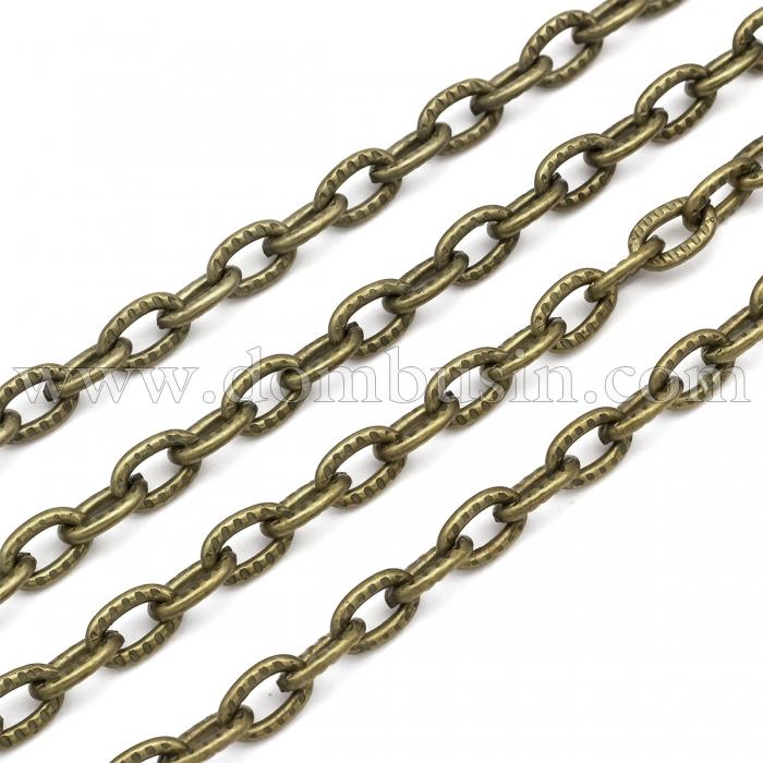 Ланцюг Якірне Плетіння, Залізо, Колір: Бронза, Ланка: 7х4мм, Товщина 1 мм, (УТ000006513)