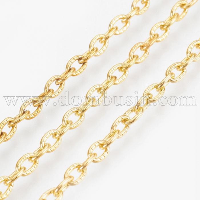 Ланцюг Якірне Плетіння, Залізо, Колір: Золото, Ланка: 7х4мм, Товщина 1 мм, (УТ000006520)