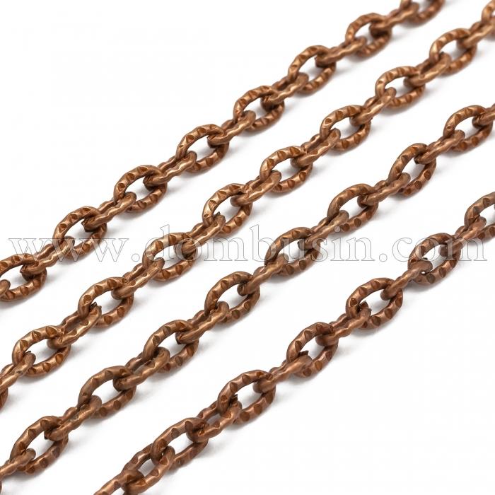 Цепь Якорное Плетение, Железо, Цвет: Медь, Звено: 5х3мм, Толщина 0.8мм, (УТ000006530)