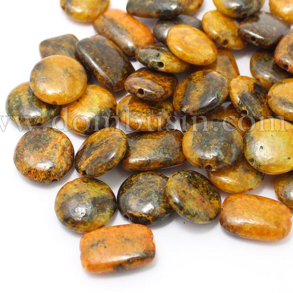 Бусины Из Прессованного камня,Форма: Микс, Цвет: Желтый, Размер: Диаметр: 4~16мм, Отверстие 1мм, (УТ000007042)