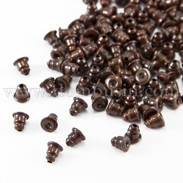 Заглушки, Латунь, Силікон всередині, Колір: Мідь, Розмір: 6х5мм, Отвір 1мм, (УТ000007475)