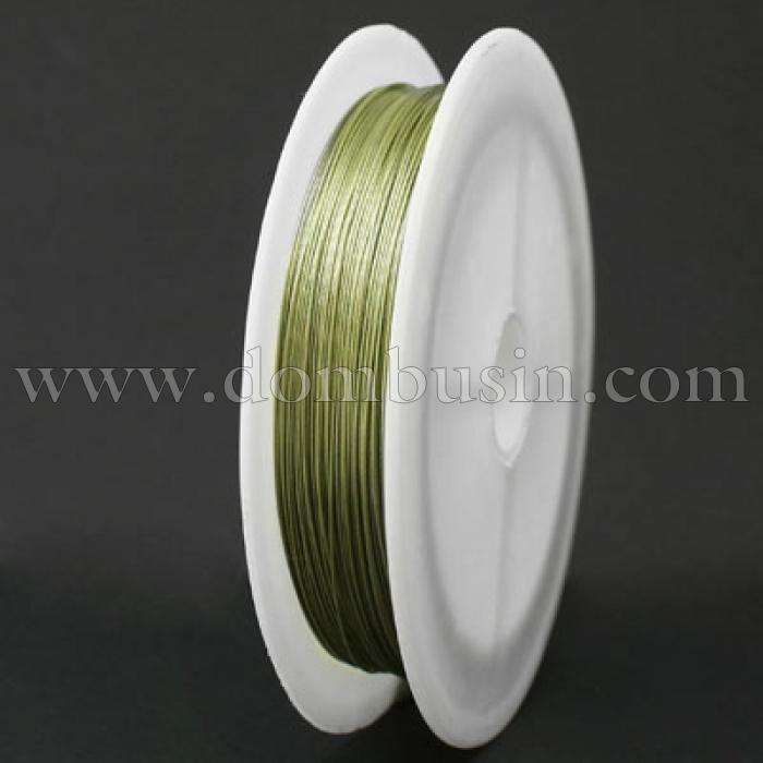 Трос Ювелірний Сталь 0.38мм / 50м, Нержавіюча Сталь, Колір: Оливковий, Діаметр 0.38мм, 50м / котушка, (УТ000007479)