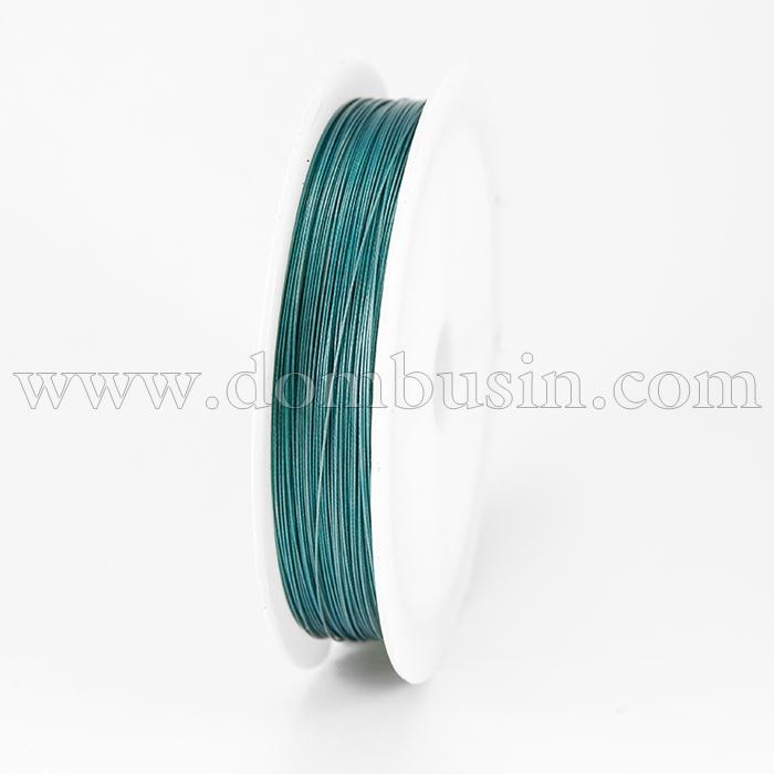 Трос Ювелірний Сталь 0.38мм / 50м, Нержавіюча Сталь, Колір: Синій, Діаметр 0.38мм, 50м / котушка, (УТ000007481)