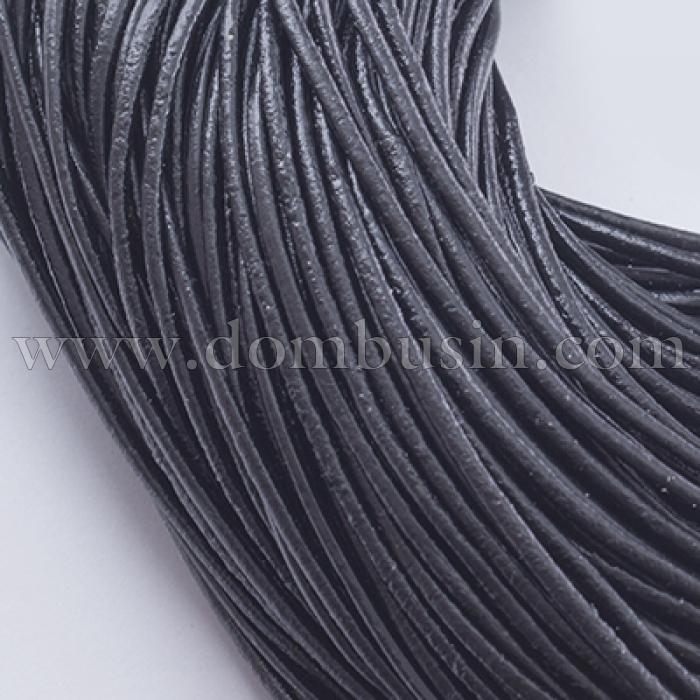 Шнур Натуральная Кожа, Цвет: Черный, Размер: Диаметр 1.5мм, (УТ000008111)