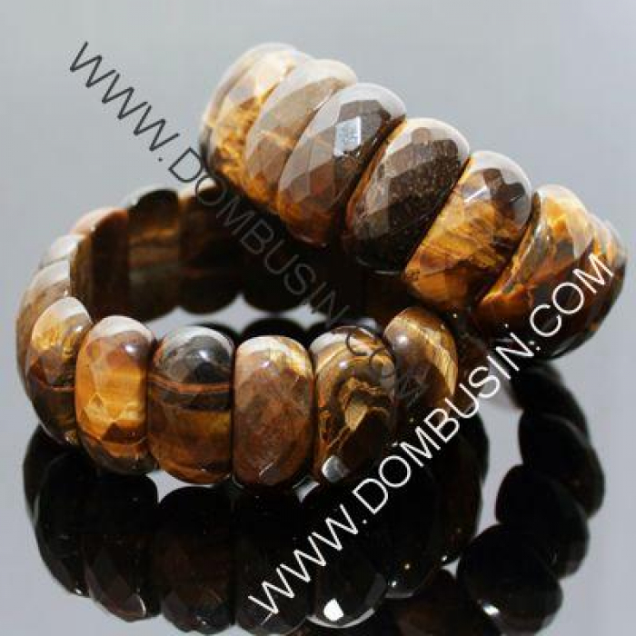 Браслет Из Натурального камня, Кошачий Глаз, Эластичная Основа, Цвет: Коричневый, Размер: Ширина: 25 мм, (УТ0001646 )