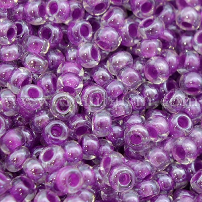 Бісер 38828 Чеський Preciosa 10/0, Прозорий Забарвлення з Середини CTC, Фіолетовий, Круглий, (УТ0001849)