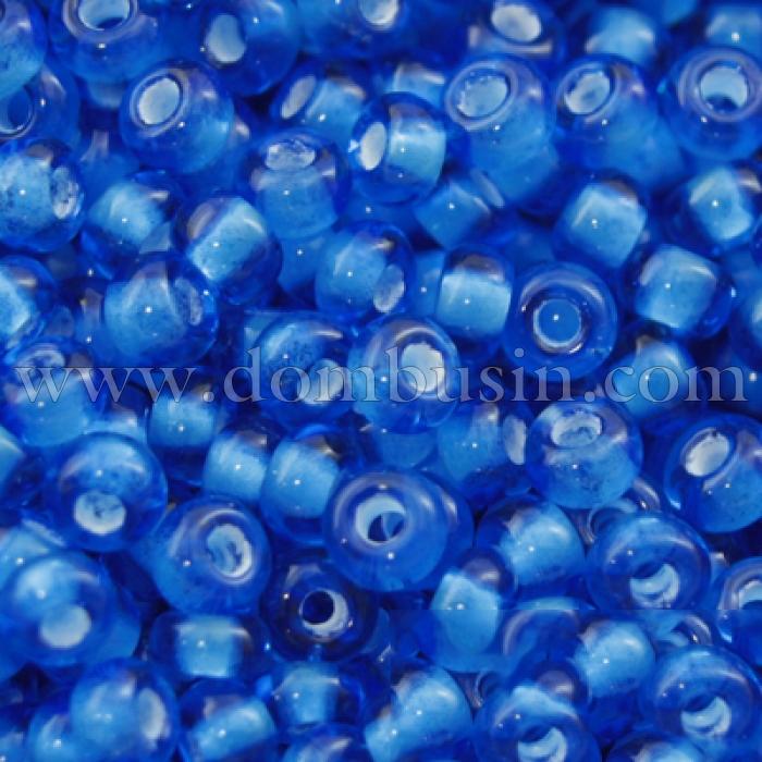 Бисер 65156 Чешский Preciosa 10/0, Прозрачный Окраска из Середины CTC, Синий, Круглый, (УТ0001940)