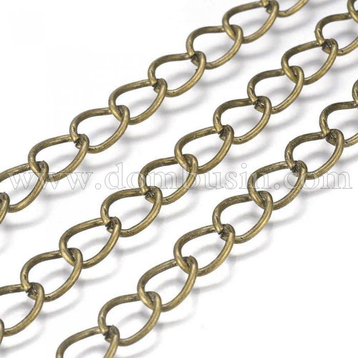 Ланцюг Вітое Плетіння, Залізо, Колір: Бронза, Ланка: 6х3мм, Товщина 0.7мм, (УТ0001830)