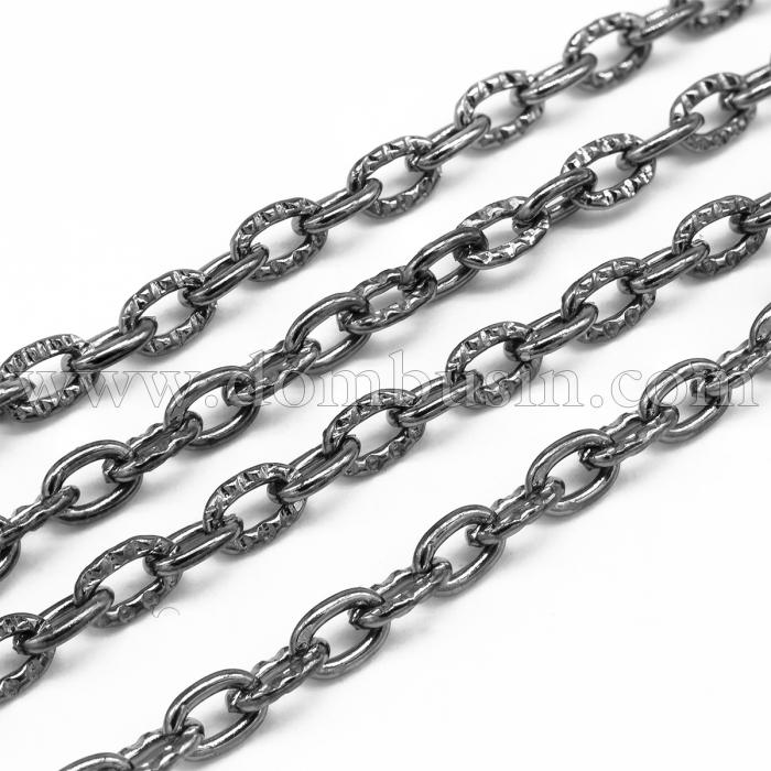 Цепь Якорное Плетение, Железо, Цвет: Оружейная Сталь, Звено: 5х3мм, Толщина 0.8мм, (УТ0001950)