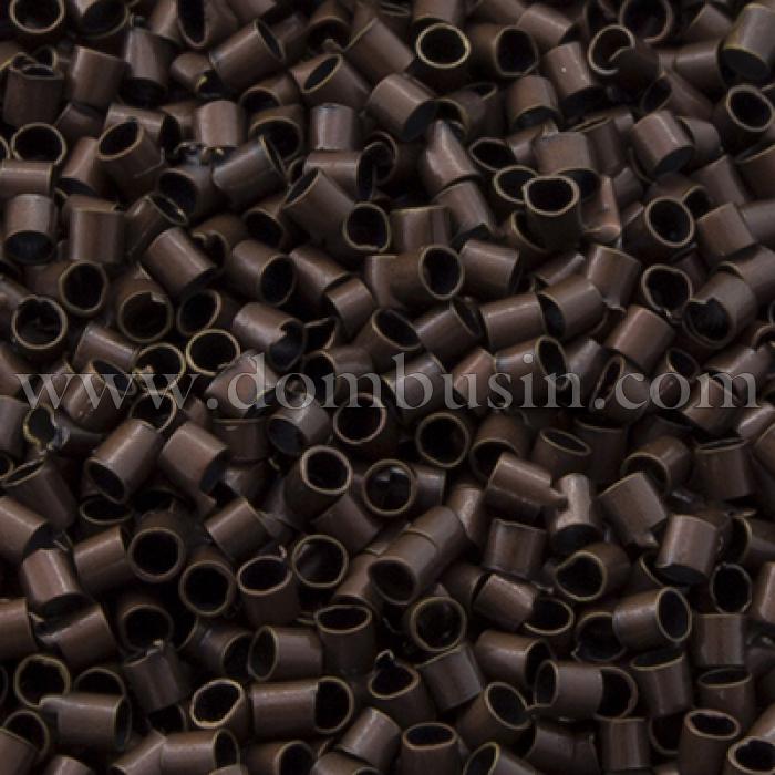 Бусины Зажимные Стопперы, Кримпы, Латунь, Цилиндр, Цвет: Медь, Размер: 1.5х2мм, Отверстие 1мм, 5г/около 480шт (УТ0002563)