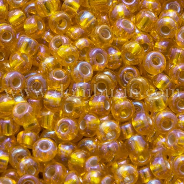Бісер 87069 Чеський Preciosa 10/0, Прозорий зі срібною смугою TSL, Помаранчевий, Круглий, (УТ0003157)