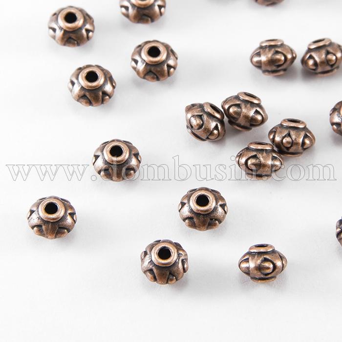 Бусины-Разделители Бижутерный Сплав, Рондель, Цвет: Медь, Размер: 7х5мм, Отверстие 2мм, (УТ0003487)