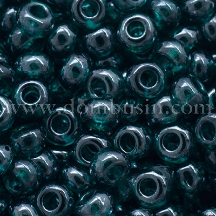 Бисер 56710 Чешский Preciosa 10/0, Прозрачный блестящий TS, Зеленый, Круглый, (УТ0004384)
