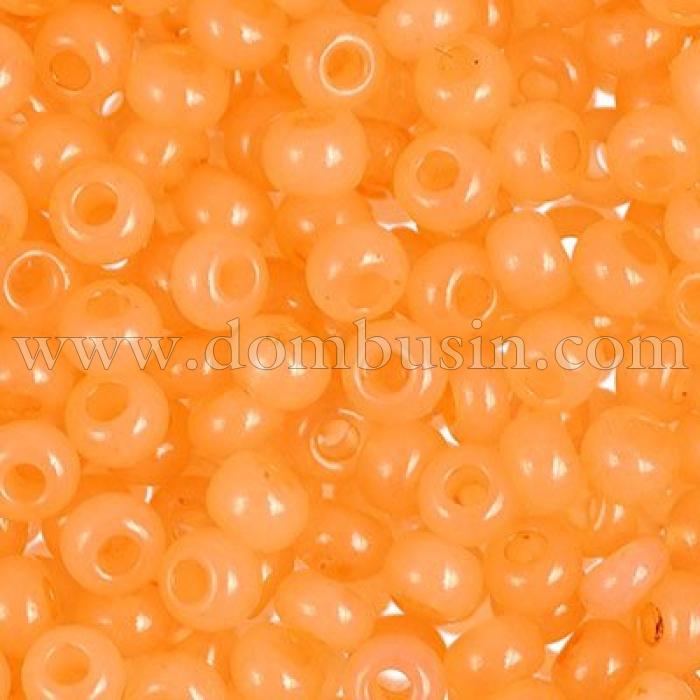 Бисер 02185 Чешский Preciosa 10/0, Алебастр Цветной DA, Оранжевый, Круглый, (УТ0004413)