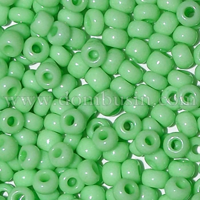 Бісер 03161 Чеський Preciosa 10/0, Солгель Пофарбований SDC, Зелений, Круглий, (УТ0004449)