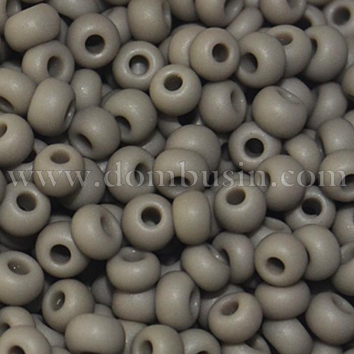Бісер 43020 Чеський Preciosa 10/0, Непрозорий матовий OM, Сірий, Круглий, (УТ0004474)