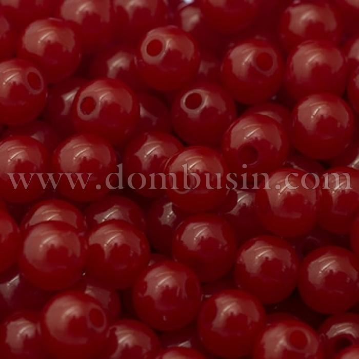 Намистини Акрилові Желейні, Круглі, Колір: Червоний, Розмір: Діаметр: 12мм, Отвір 2 мм, близько 52шт / 50г, (УТ0005704)