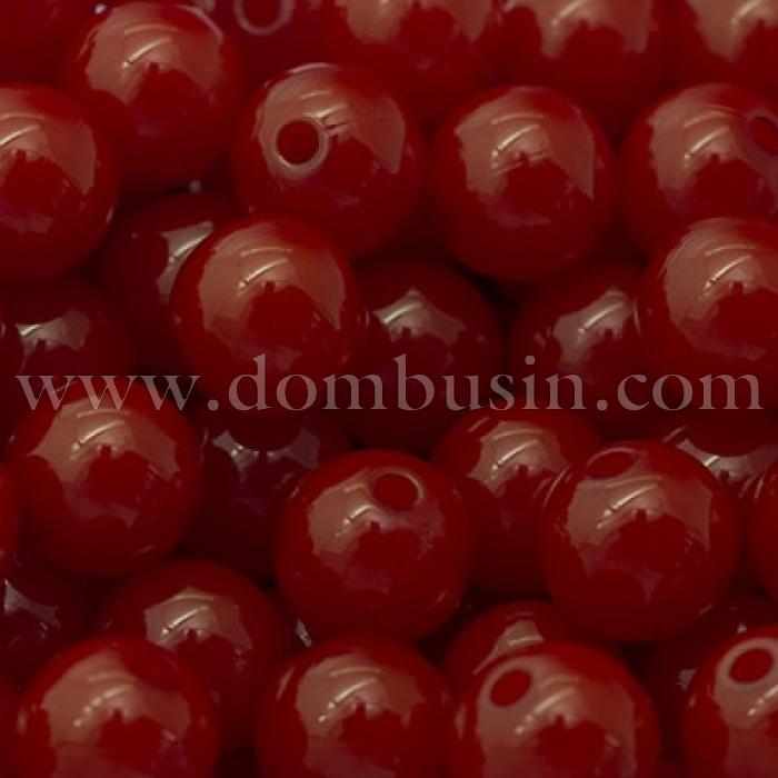 Бусины Акриловые Желейные, Круглые, Цвет: Красный, Диаметр: 10мм, Отв-тие 2мм, около 90шт/50г, (УТ0005715)