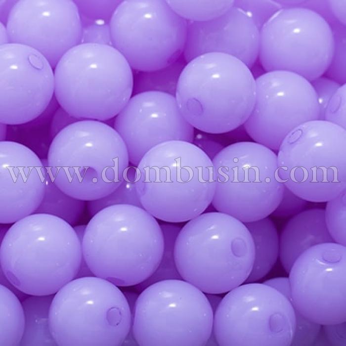 Бусины Акриловые Желейные, Круглые, Цвет: Сиреневый, Диаметр: 6мм, Отв-тие 1.5мм,около 450шт/50г, (УТ0005739)