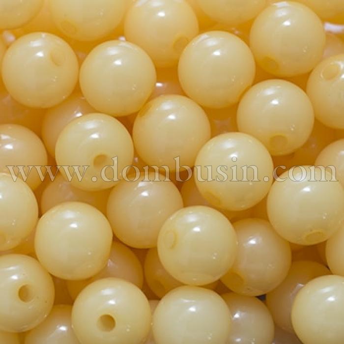 Бусины Акриловые Желейные, Круглые, Цвет: Желтый, Диаметр: 6мм, Отв-тие 1.5мм, около 450шт/50г, (УТ0005742)