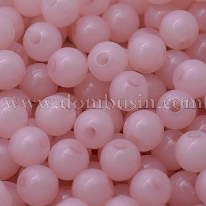 Бусины Акриловые Желейные, Круглые, Цвет: Лососевый светлый, Диаметр: 6мм, Отв-тие 1.5мм, около 450шт/50г, (УТ0005741)