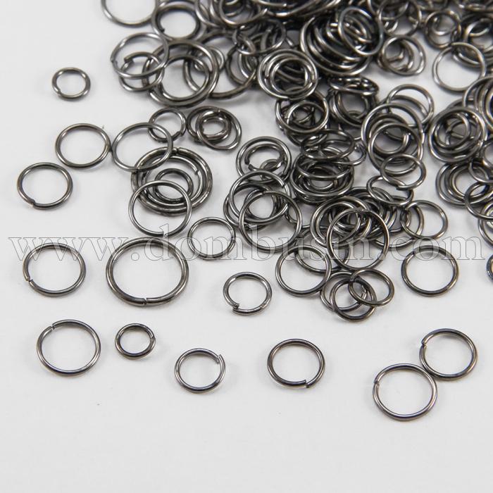 Колечки Одинарные, Железные, Микс, Цвет: Оружейная Сталь, Размер: 4-10х0.7-1мм, около 600шт/50г, (УТ0005753)