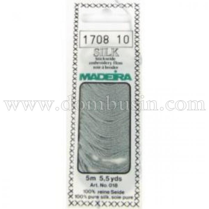Мулине Madeira Silk, 1708, Длина: 5м, 4-х слойные, Материал: 100% шелк, Цвет: Серый, (УТ0008175)