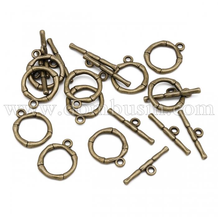 Застібка тогла Металева, Колір: Бронза, Розмір: 20х17х3мм, Паличка: 26х6х3мм, Отвір 2 мм, (УТ0010149)