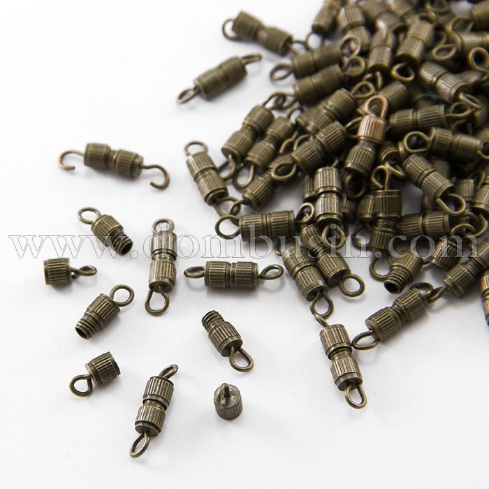 Застежка Закручивающаяся, Латунь, Винтовая, Цвет: Бронза