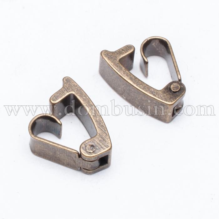 Застежка Клипса, Латунь, Цвет: Бронза, Размер: 10х4х5мм, (УТ0010181)