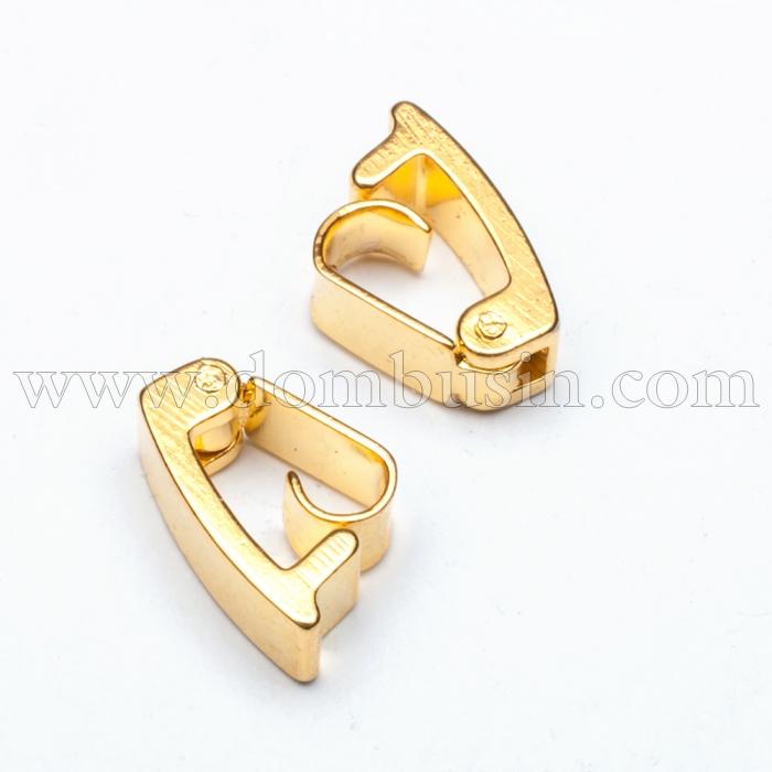 Застежка Клипса, Латунь, Цвет: Золото, Размер: 10х4х5мм, (УТ0010180)