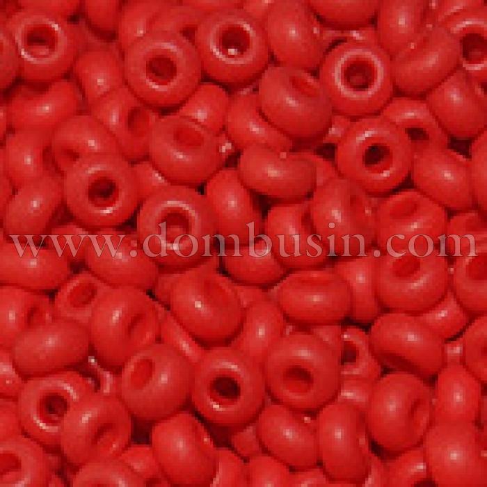 Бисер 93150 Чешский Preciosa 10/0, Непрозрачный матовый OM, Красный, Круглый, (УТ0010268)