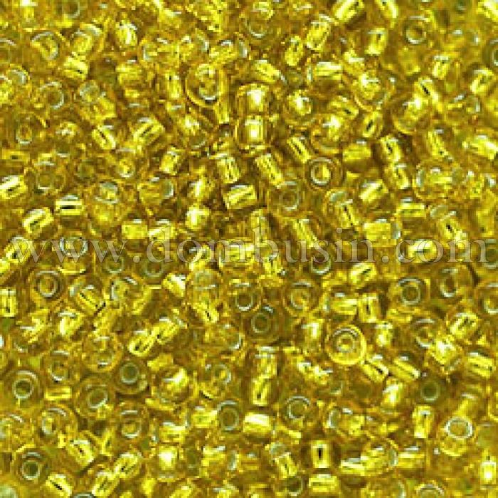 Бісер 87030 Чеський Preciosa 10/0, Прозорий зі срібною смугою TSL, Помаранчевий, Круглий, (УТ0010275)