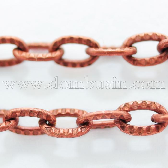 Цепь Якорное Плетение, Железо, Цвет: Медь, Звено: 5х3мм, Толщина 0.8мм, (БА000001719)