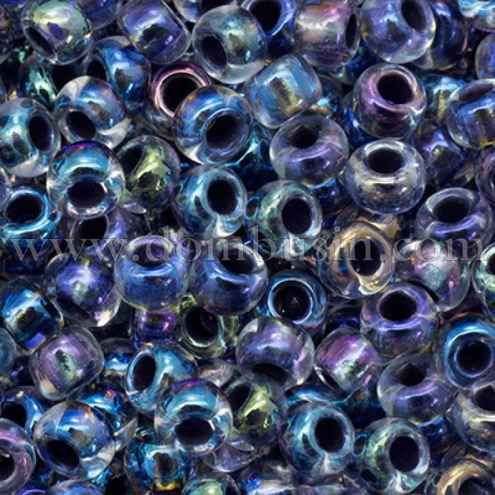 Бисер 58549 Чешский Preciosa 10/0, Прозрачный радужный TR, Голубой, Круглый, (УТ0011262)