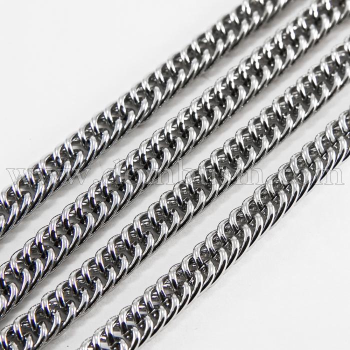 Ланцюг Плетіння Нонна, Залізо, Колір: Платина, Ланка: 5х3.5мм, Товщина 1 мм, (УТ0024791)