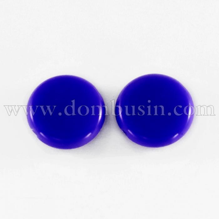 Намистини Акрил Круглі Плоскі, Колір: Синій, Розмір: Діаметр: 14мм, Товщина: 5 мм, Отвір 1мм, близько 65шт/50г, (УТ0027474)