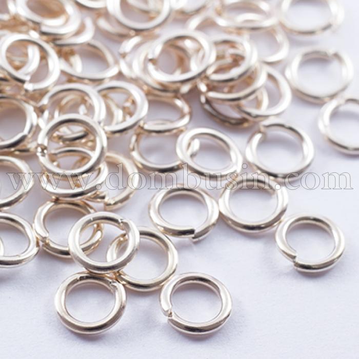 Колечка Одинарні, Латунь, Колір: Рожеве Золото, Розмір: 6х1мм, 25г / близько 450шт, (УТ0027766)