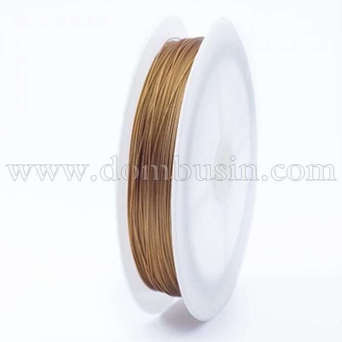 Тросик Ювелирный Сталь 0.38мм/60м, Цвет: Коричневый, Размер: Диаметр 0.38мм, около 60м/катушка, (УТ0028027)