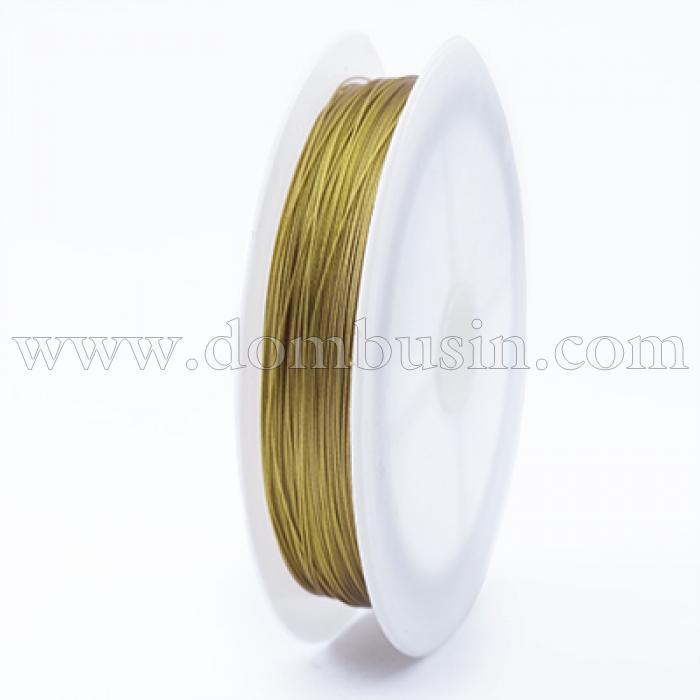 Тросик Ювелирный Сталь 0.38мм/60м, Цвет: Золото, Размер: Диаметр 0.38мм, около 60м/катушка, (УТ0028030)